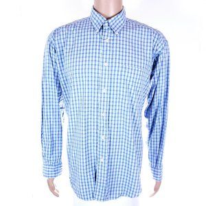 Tommy Hilfiger Men Button Shirt 100% Cotton Check Size L